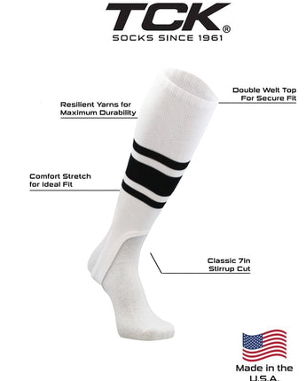 TCK stirrups Striped Baseball Stirrups Pattern C