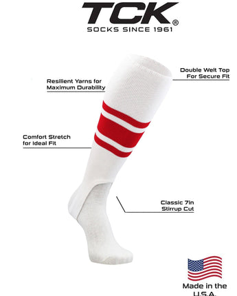 TCK stirrups Striped Baseball Stirrups Pattern C