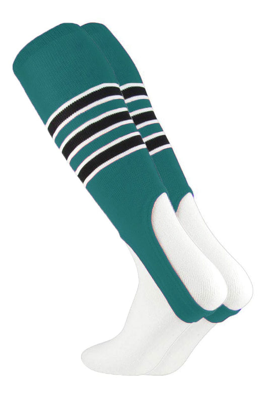 TCK stirrups Teal/White/Black / Large TCK Striped Baseball Stirrups 7 Inch Pattern D