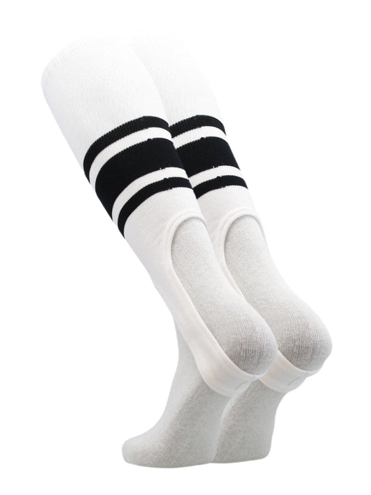 TCK stirrups White/Black / Large Striped Baseball Stirrups Pattern C