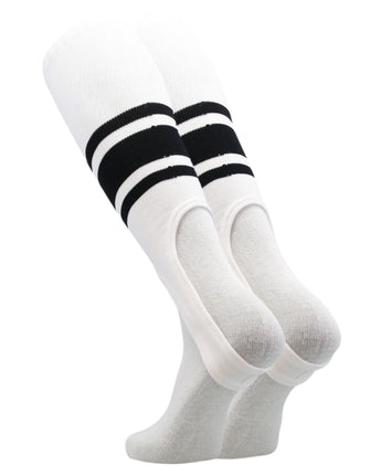 TCK stirrups White/Black / Large Striped Baseball Stirrups Pattern C