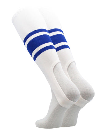 TCK stirrups White/Royal / Large Striped Baseball Stirrups Pattern C