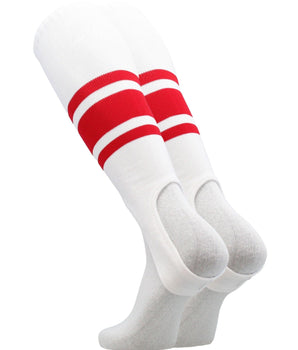 TCK stirrups White/Scarlet / Large Striped Baseball Stirrups Pattern C