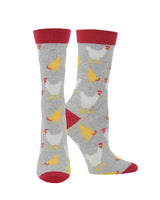 WHD Ash Heather Hens / Large WHD Chicken Crew Socks for Women & Men