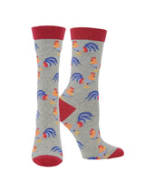 WHD Ash Heather Roosters / Medium WHD Chicken Crew Socks for Women & Men