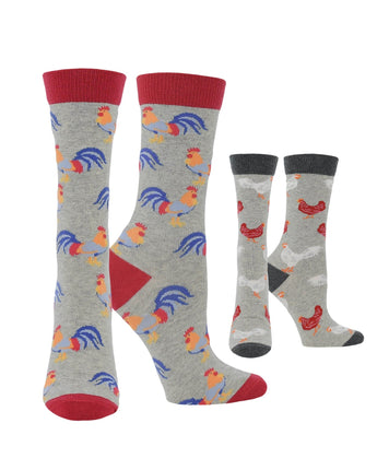 WHD Grey Heather/Ash Heather / Medium WHD Chicken Crew Socks for Women & Men