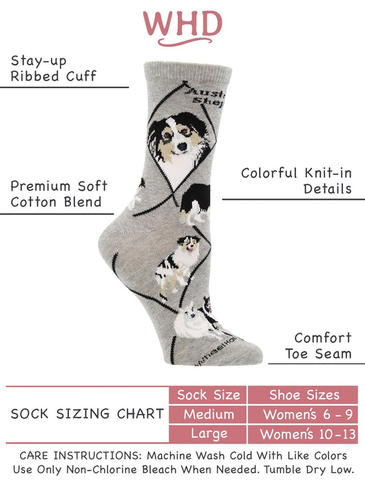 WHD socks Australian Shepherd Socks for Women and Men | Perfect Dog Lovers Gift