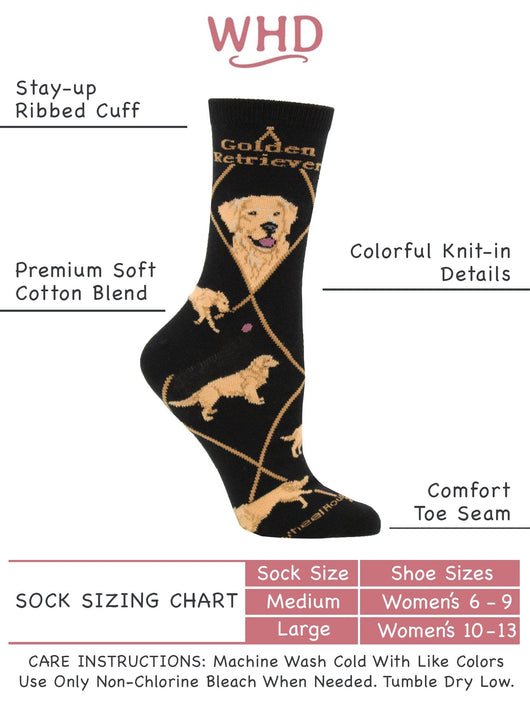 WHD socks Best Golden Retriever Crew Socks for Women | Dog Lovers Gift