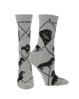 WHD socks Black/Gray / Large Dachshund Socks for Women | Perfect Dog Lovers Gift