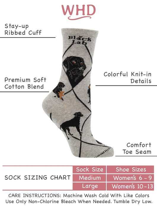 WHD socks Black Lab Socks for Women and Men | Perfect Dog Lovers Gift