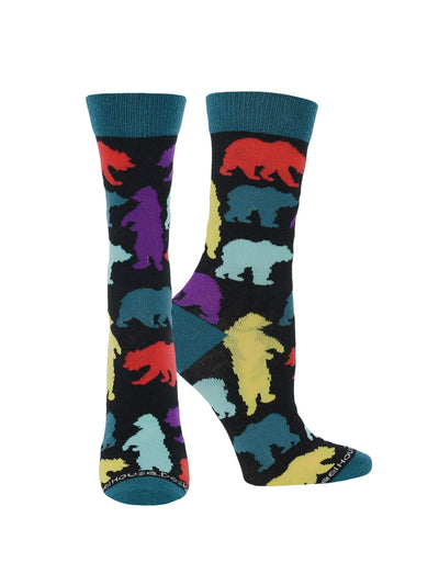 WHD socks Black / Large Bear Crew Socks for Women and Men | Gift for Bear Lovers