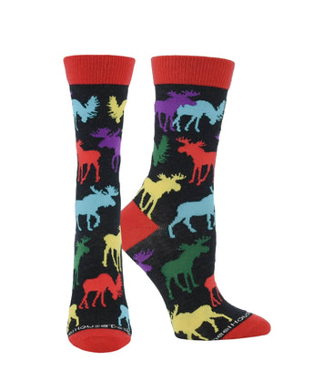 WHD socks Black / Large Moose Socks Perfect Animal Lovers Gift