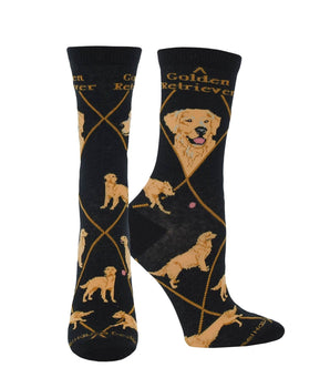 WHD socks Black / Medium Best Golden Retriever Crew Socks for Women | Dog Lovers Gift