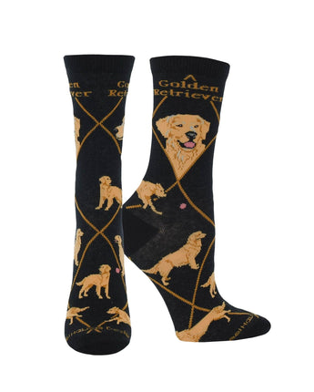 WHD socks Black / Medium Best Golden Retriever Crew Socks for Women | Dog Lovers Gift