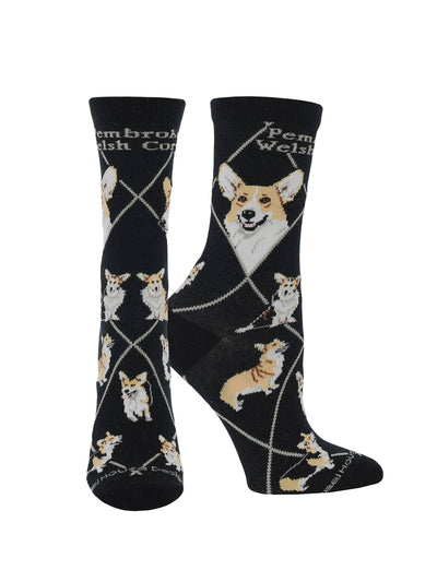 WHD socks Black / Medium Corgi Pembroke Crew Socks for Women | Dog Lovers Gift