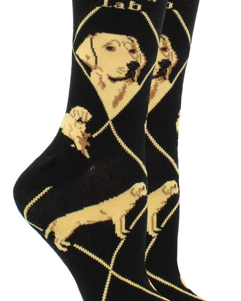 WHD socks Black / Medium Yellow Lab Socks for Women and Men | Perfect Dog Lovers Gift