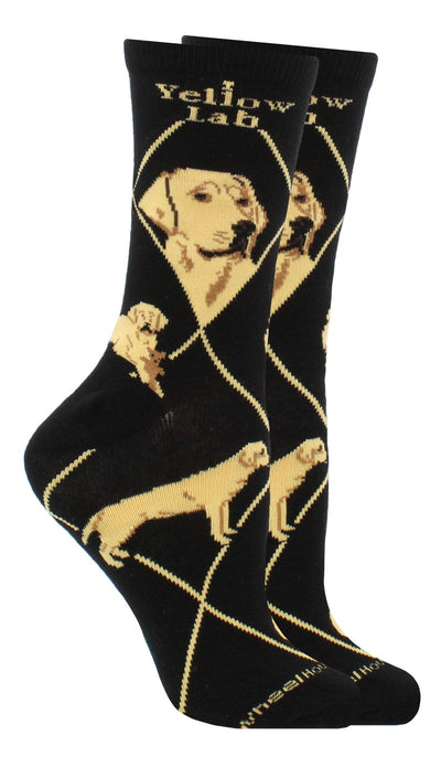 WHD socks Black / Medium Yellow Lab Socks for Women and Men | Perfect Dog Lovers Gift