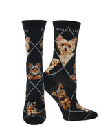 WHD socks Black / Medium Yorkie Puppy Socks for Women | Perfect Dog Lovers Gift