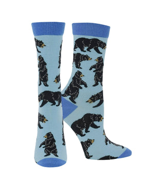 WHD socks Blue / Medium Bear Crew Socks for Women and Men | Gift for Bear Lovers