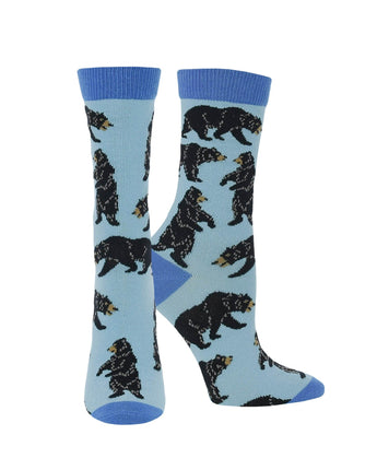 WHD socks Blue / Medium Bear Crew Socks for Women and Men | Gift for Bear Lovers