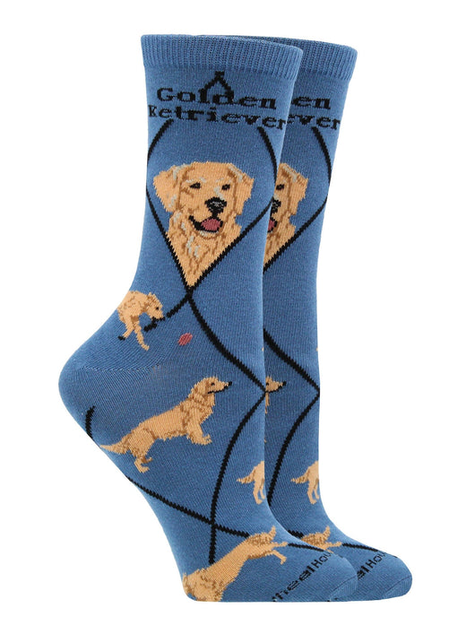 WHD socks Blue / Medium Best Golden Retriever Crew Socks for Women | Dog Lovers Gift