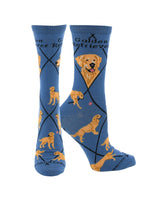 WHD socks Blue / Medium Best Golden Retriever Crew Socks for Women | Dog Lovers Gift