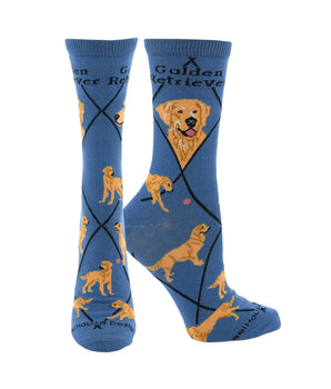WHD socks Blue / Medium Best Golden Retriever Crew Socks for Women | Dog Lovers Gift