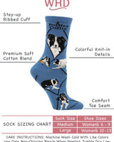 WHD socks Blue / Medium Border Collie Socks for Women | Perfect Dog Lovers Gift