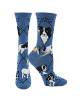 WHD socks Blue / Medium Border Collie Socks for Women | Perfect Dog Lovers Gift