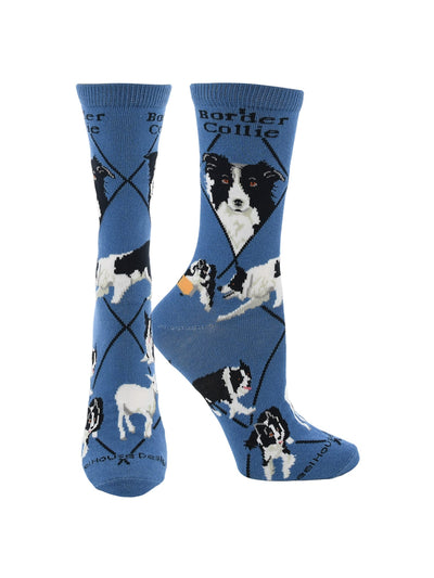 WHD socks Blue / Medium Border Collie Socks for Women | Perfect Dog Lovers Gift