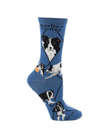 WHD socks Blue / Medium Border Collie Socks for Women | Perfect Dog Lovers Gift