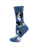 WHD socks Blue / Medium Border Collie Socks for Women | Perfect Dog Lovers Gift
