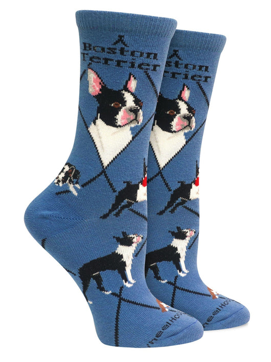 WHD socks Blue / Medium Boston Terrier Socks for Women | Perfect Dog Lovers Gift