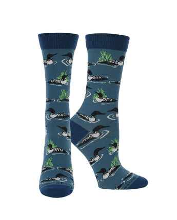 WHD socks Blue / Medium Loon Bird Socks Perfect Bird Lovers Gift