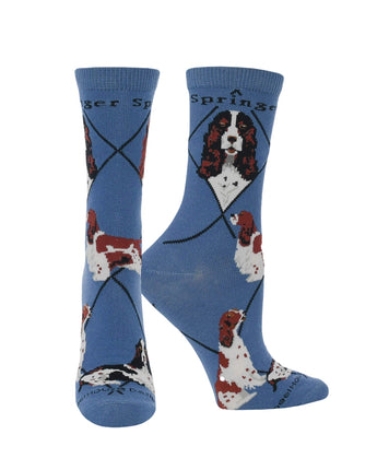 WHD socks Blue / Medium Springer Spaniel Socks Perfect Dog Lovers Gift