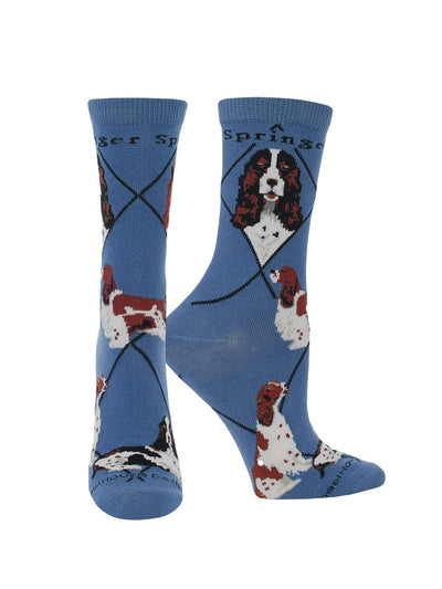 WHD socks Blue / Medium Springer Spaniel Socks Perfect Dog Lovers Gift