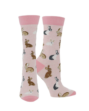 Cute Bunny Socks for Women | Bunny Rabbit Crew Socks | 1-Pack/2-Pack