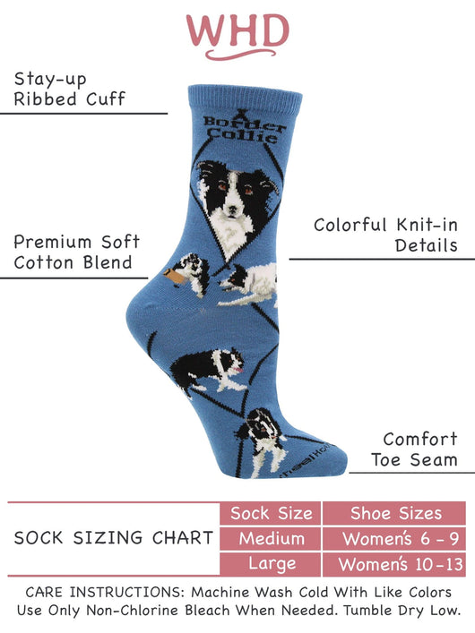 WHD socks Border Collie Socks for Women | Perfect Dog Lovers Gift