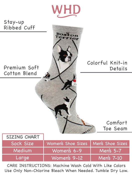 WHD socks Boston Terrier Socks for Women | Perfect Dog Lovers Gift