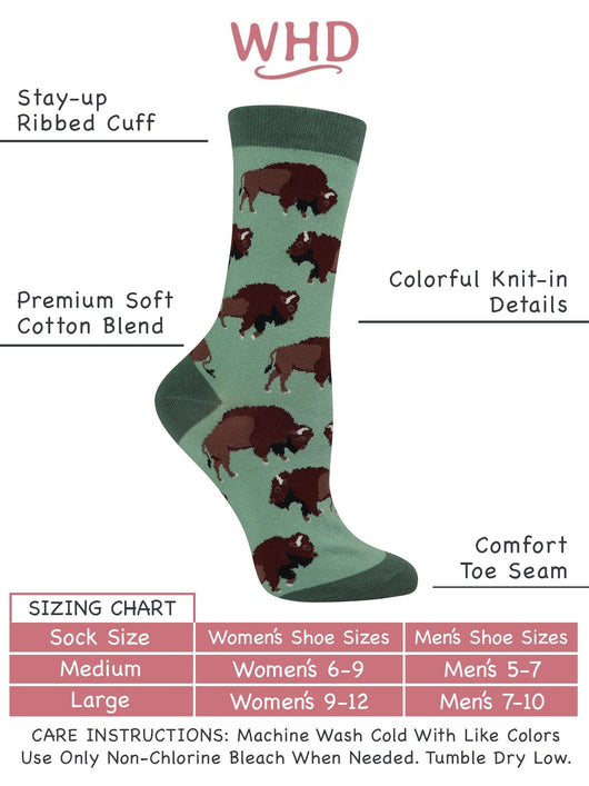WHD socks Buffalo Socks Perfect Animal Lovers Gift