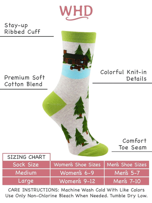WHD socks Cabin on the Lake Socks for Perfect Anglers Gift