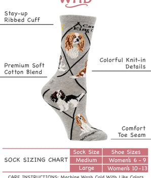 WHD socks Cavalier King Charles Spaniel Socks for Women and Men | Perfect Dog Lovers Gift
