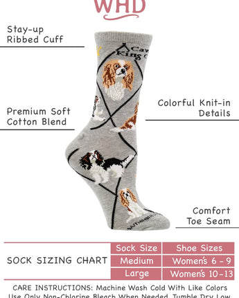 WHD socks Cavalier King Charles Spaniel Socks for Women and Men | Perfect Dog Lovers Gift