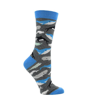WHD socks Charcoal Heather / Medium Whale Socks Perfect Ocean Lovers Gift