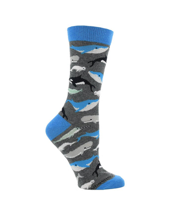 WHD socks Charcoal Heather / Medium Whale Socks Perfect Ocean Lovers Gift