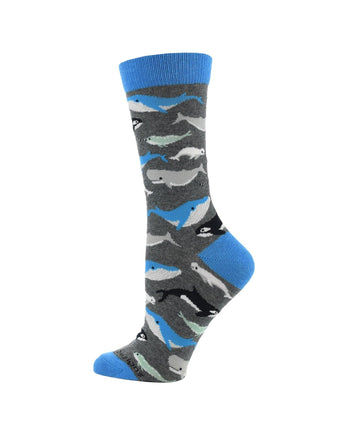 WHD socks Charcoal Heather / Medium Whale Socks Perfect Ocean Lovers Gift