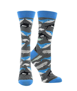WHD socks Charcoal Heather / Medium Whale Socks Perfect Ocean Lovers Gift
