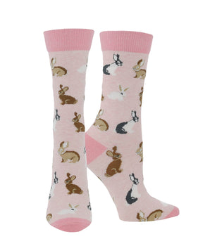 WHD socks Cute Bunny Socks for Women | Bunny Rabbit Crew Socks|1-Pack/2-Pack