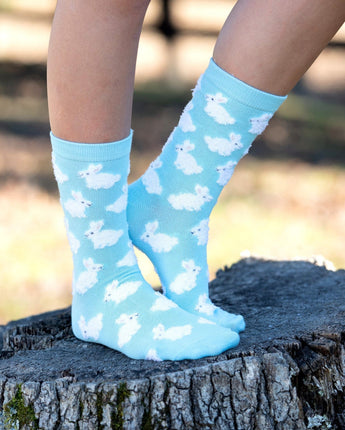 WHD socks Cute Fuzzy Bunny Socks for Women | Fuzzy Bunny Rabbit Crew Socks|1-Pack/2-Pack