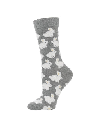Cute Fuzzy Bunny Socks for Women | Bunny Rabbit Crew Socks | 1-Pack/2-Pack